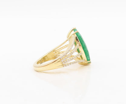 925 Sterling Silver Vintage Ring Gold Plated Designer Gemstone CZ Sz 6.5 RG30391