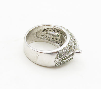 925 Sterling Silver  Marquise Cut Cubic Zirconia Cocktail Ring Sz 6  RG16942