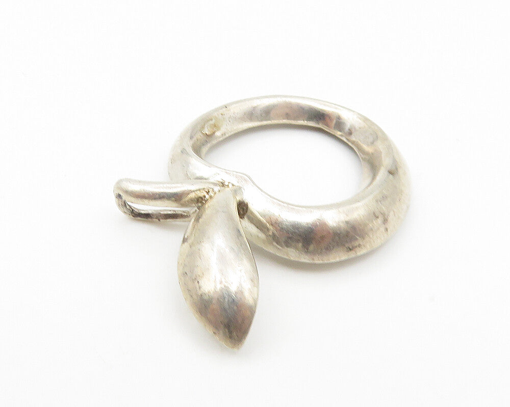 925 Sterling Silver  Vintage Shiny Open Apple Motif Slide Pendant  PT8777