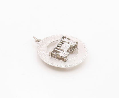 CREA 925 Sterling Silver   Vintage San Francisco Trolley Car Pendant  PT20643