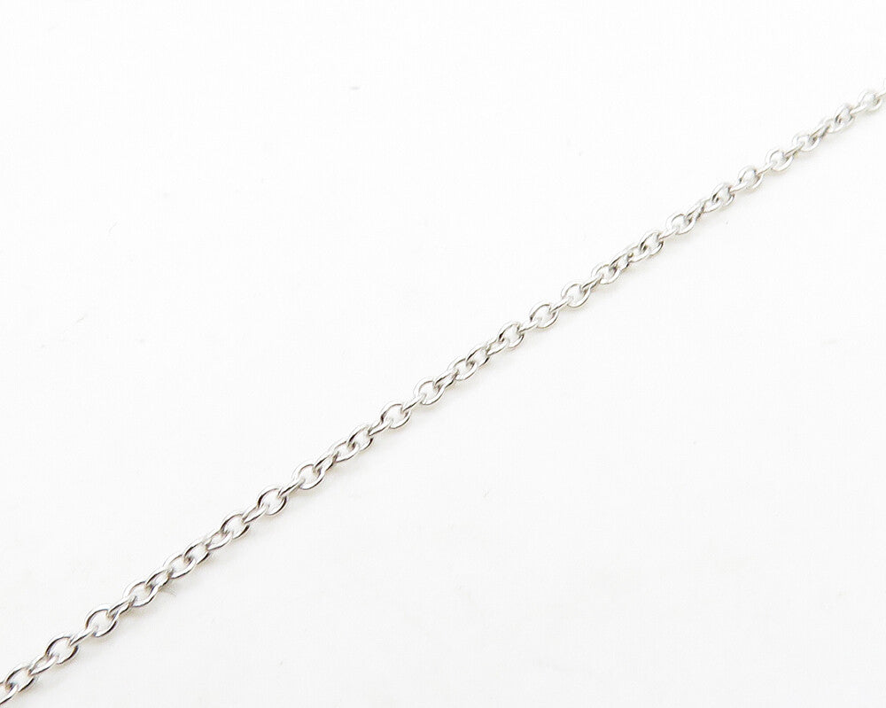 925 Sterling Silver  Shiny Cubic Zirconia H Initial Chain Necklace  NE3136