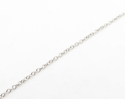 925 Sterling Silver  Shiny Cubic Zirconia H Initial Chain Necklace  NE3136