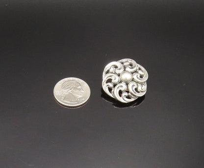 DANECRAFT 925 Silver  Vintage Spiral Floral Non Pierced Earrings  EG11823