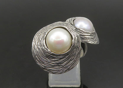 HAGIT GORALI ISRAEL 925 Silver  Vintage Shiny Pearls Band Ring Sz 7.5  RG23523