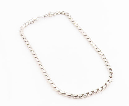 925 Sterling Silver Vintage Necklace Minimalist Solid Curb Link Chain  NE4774