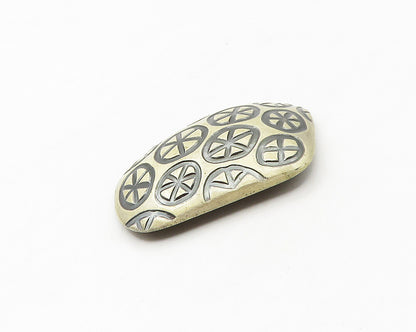 TOL FINLAND 925 Silver  Vintage Modernist 2 Tone Patterned Brooch Pin  BP6747