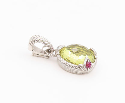 925 Sterling Silver Vintage Pendant JUDITH RIPKA Lemon Quartz Charm  PT26423