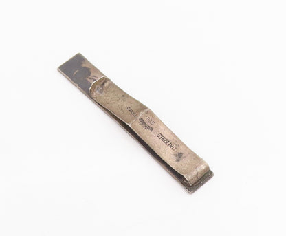 925 Sterling Silver Vintage Tie Clip BALDERAS TAXCO Geometric Design Bar  TR4064