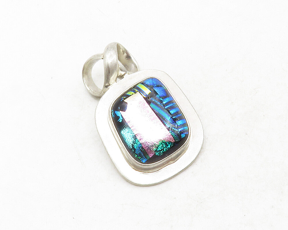 925 Sterling Silver  Vintage Glitter Art Smooth Shiny Drop Pendant  PT10060