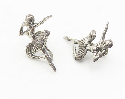BEAU 925 Sterling Silver  Vintage Ballet Dancer Non Pierce Earrings  EG6181