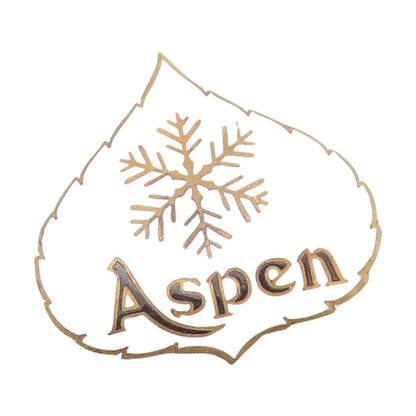 925 Sterling Silver Vintage Brooch Pin Gold Plated Enamel Aspen Leaf  BP12409