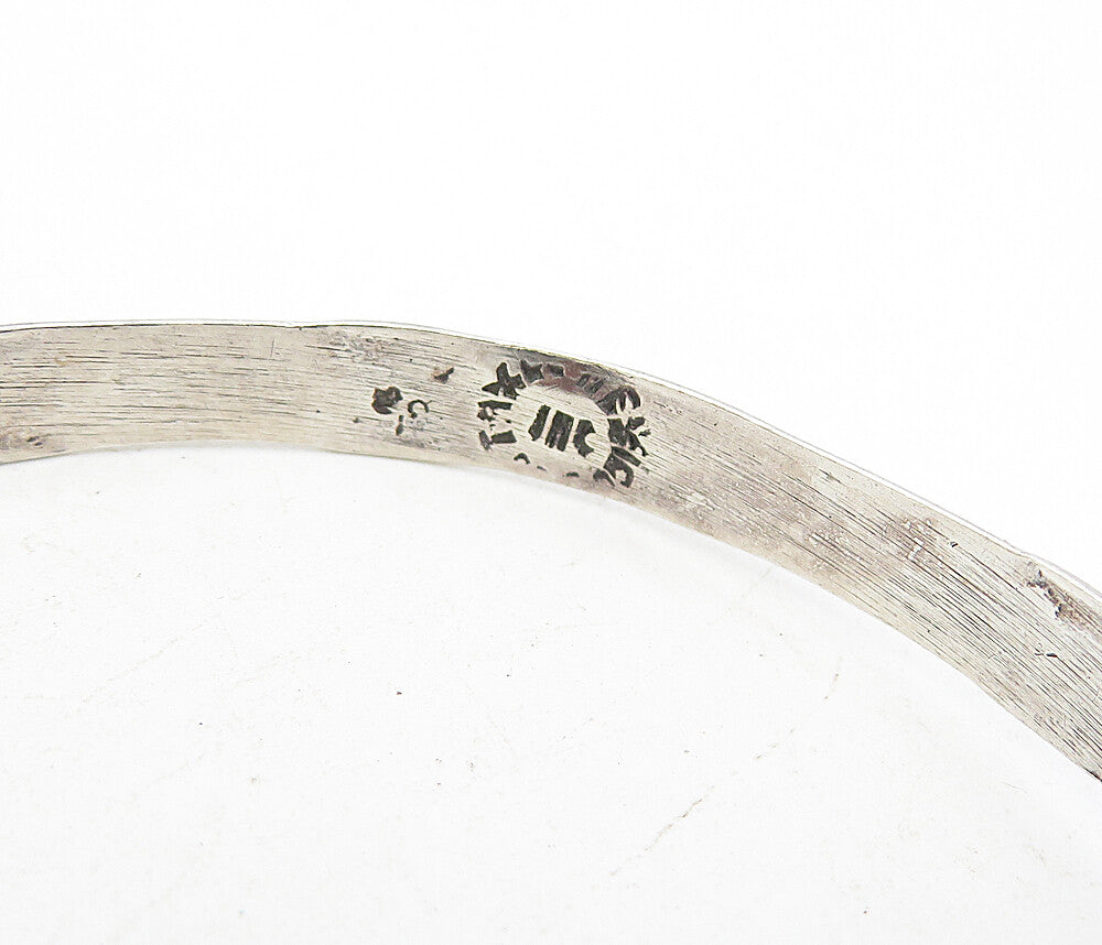 MEXICO 925 Sterling Silver  Vintage Arrow Pattern Bangle Bracelet  BT3848