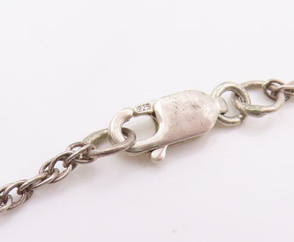 925 Sterling Silver Vintage Necklace Purple Amethyst & Pearl Floral Drop  NE4756