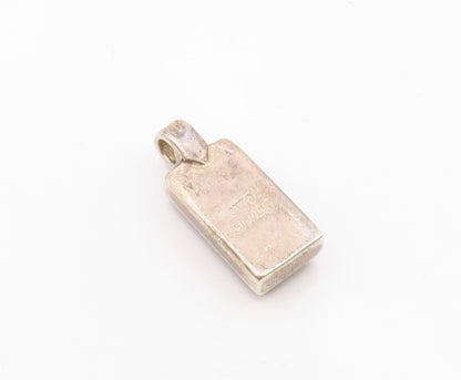 OTT 925 Sterling Silver Vintage Rectangle Mother Of Pearl Drop Pendant PT21252
