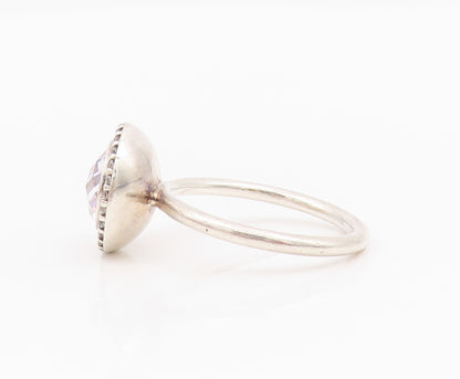 925 Sterling Silver Vintage Ring PANDORA Round Main Stone Halo CZ  Sz 9  RG33025