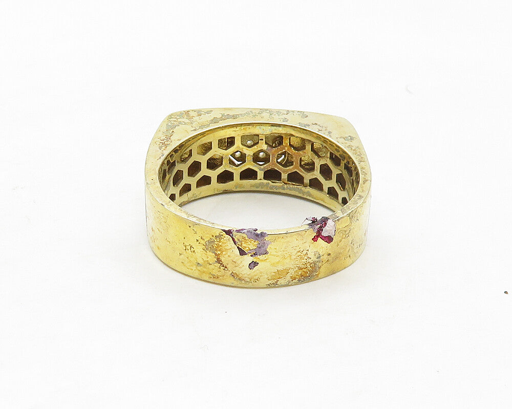 925 Sterling Silver  Petite Topaz Enamel Coated Dome Band Ring Sz 8  RG17327