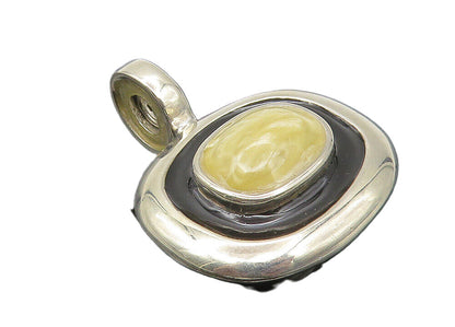 ESPO SIG 925 Sterling Silver  Vintage Shiny Enamel Coated Dome Pendant  PT9430