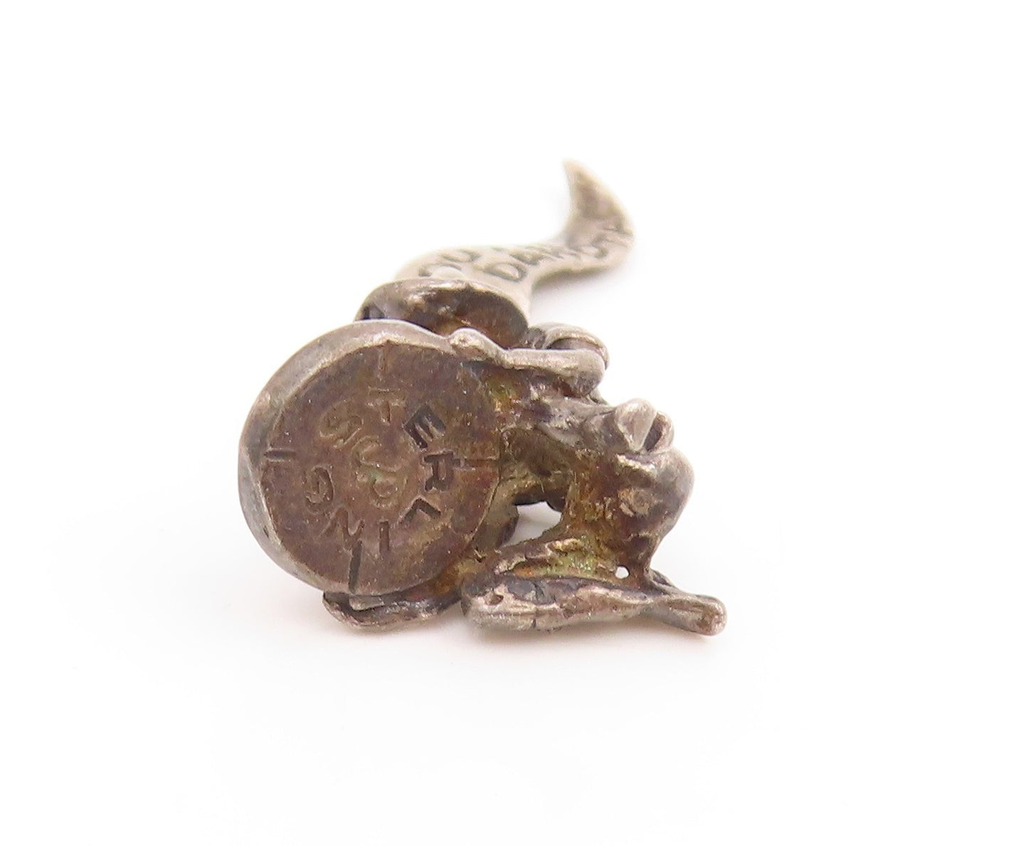 925 Sterling Silver Vintage Pendant Goldstone South Dakota Prospector  PT26221