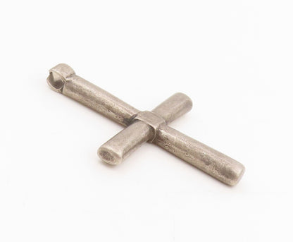 925 Sterling Silver Vintage Pendant Minimalist Solid Religious Cross  PT25513