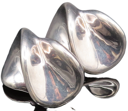 FREDERIC J. DUCLOS 925 Silver  Vintage Modernist Non Pierced Earrings EG11897