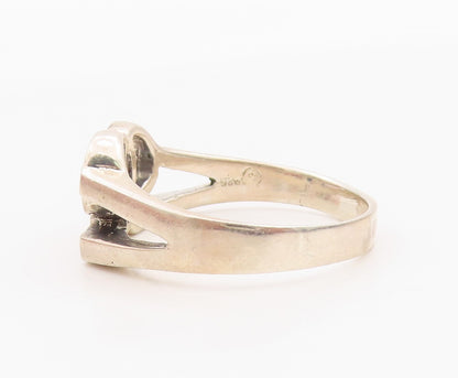 925 Sterling Silver Vintage Ring Interlocking Gender Symbol Band Sz 12.5 RG36309