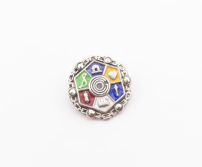 925 Sterling Silver  Vintage Petite Enamel Detail Brooch Pin  BP7914