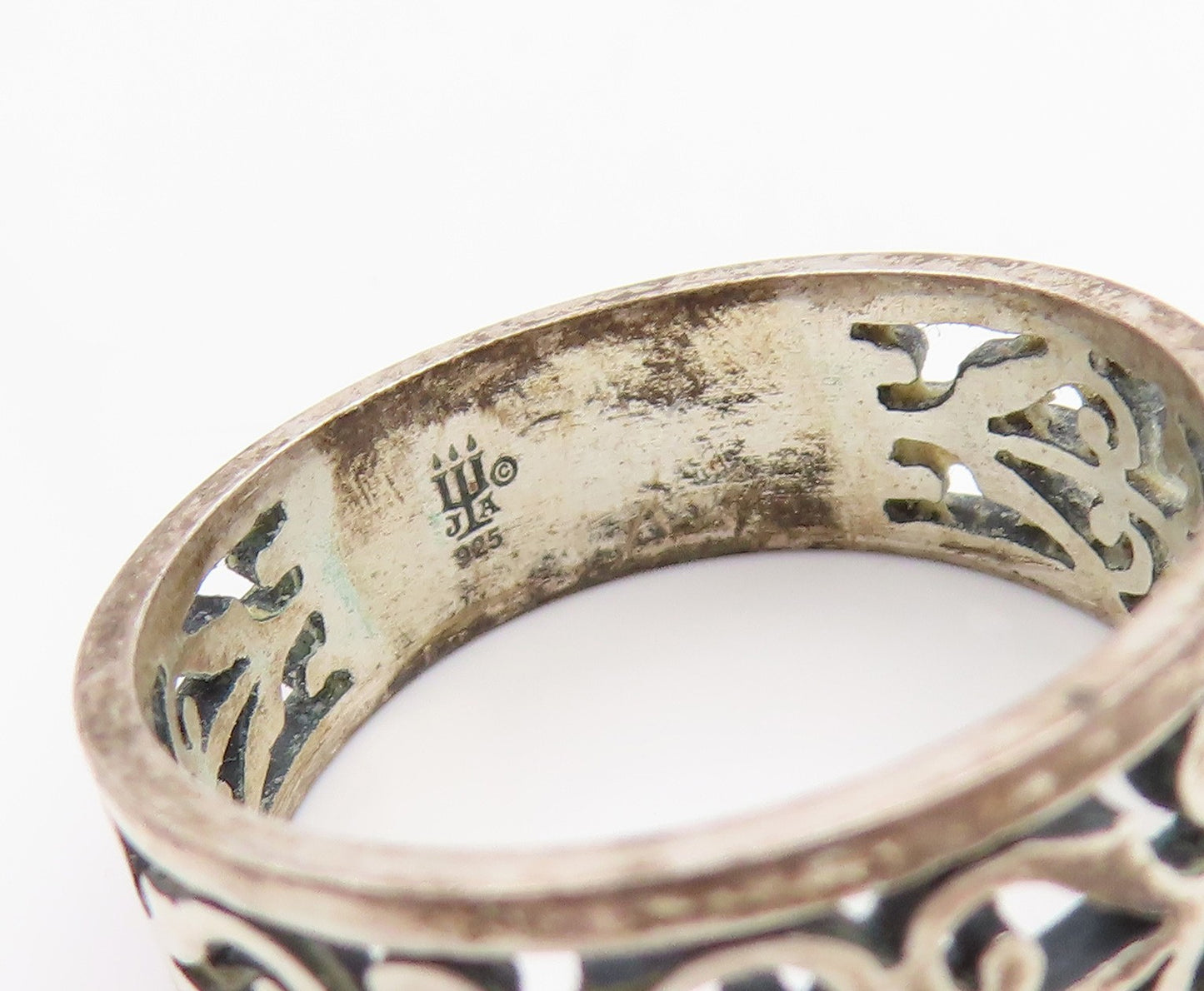 925 Sterling Silver Vintage Ring JAMES AVERY Open Scrollwork Band  Sz 8  RG35895