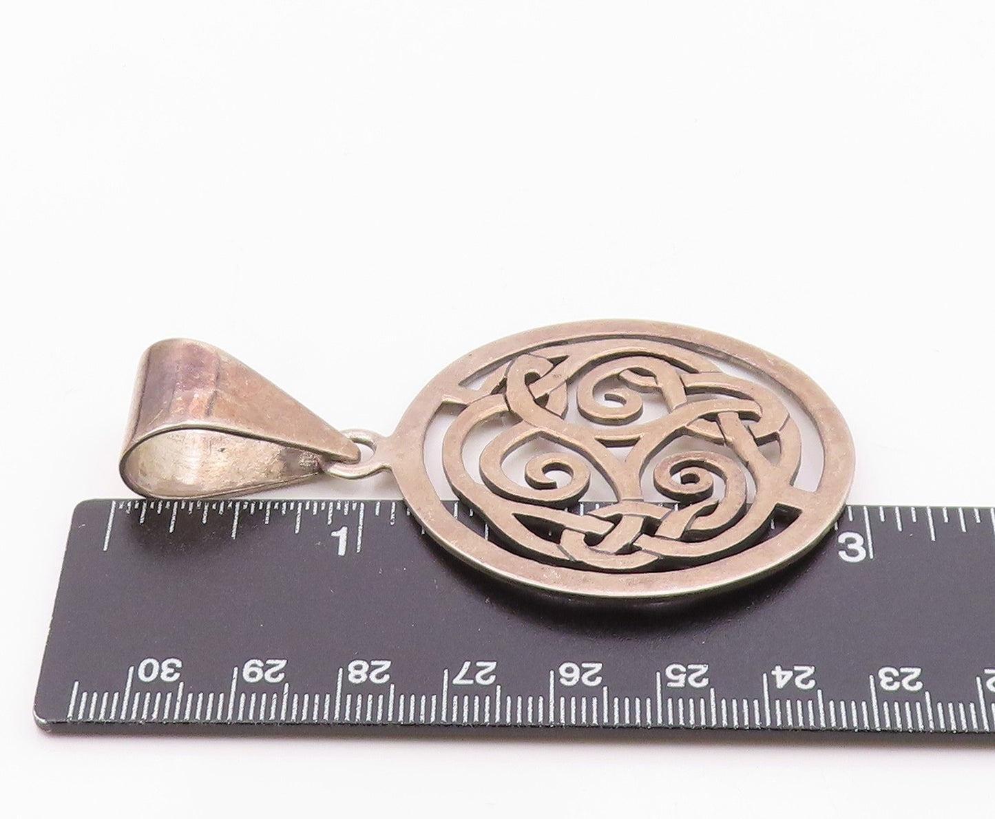 SILPADA 925 Sterling Silver  Vintage Oxidized Celtic Knot Swirl Pendant PT8017