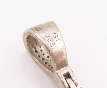 925 Sterling Silver Vintage Pendant CZ Baby Jesus Christ Religious Charm PT25540