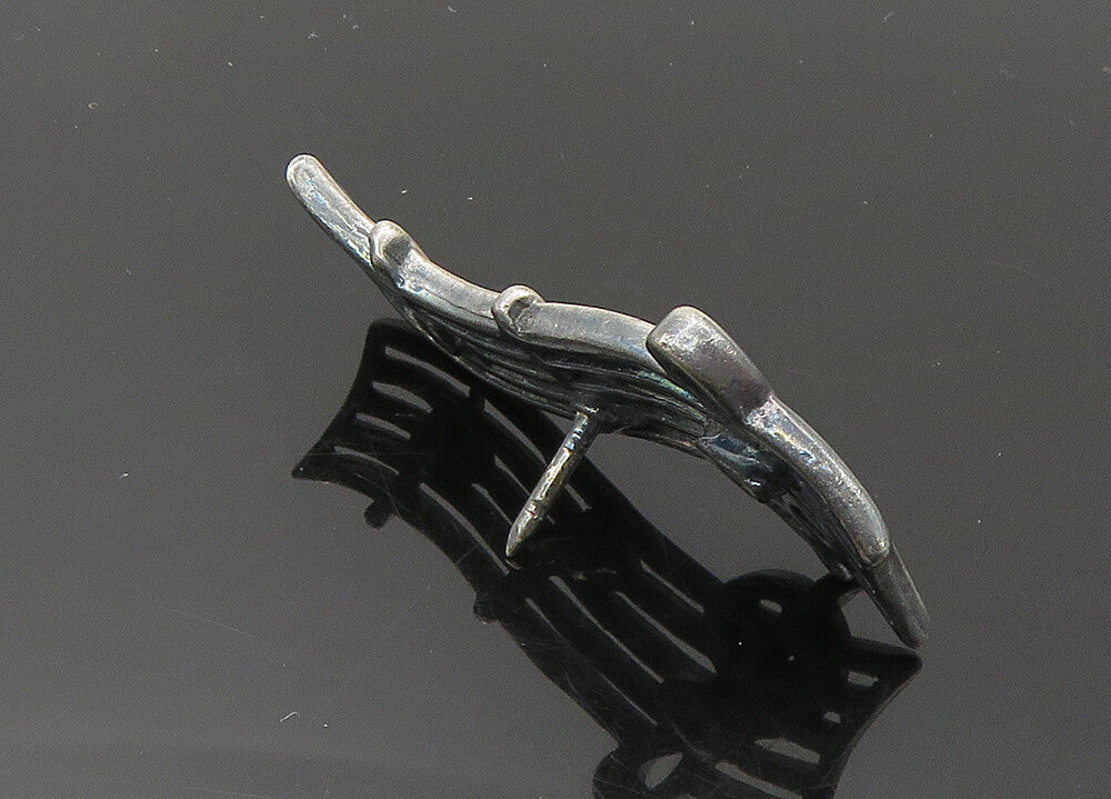 925 Sterling Silver  Vintage Treble Clef Music Notes Dark Tone  TR2999