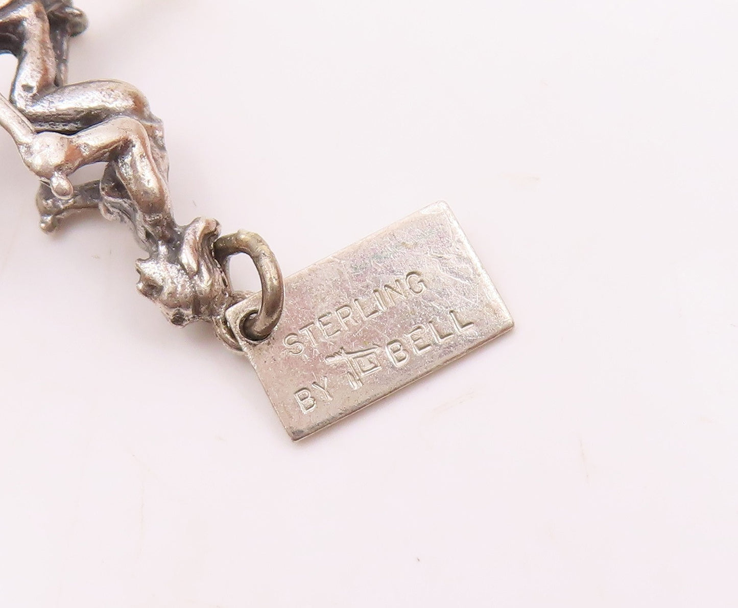 925 Sterling Silver  Vintage Woman Skiing Sports Charm Pendant  PT20816