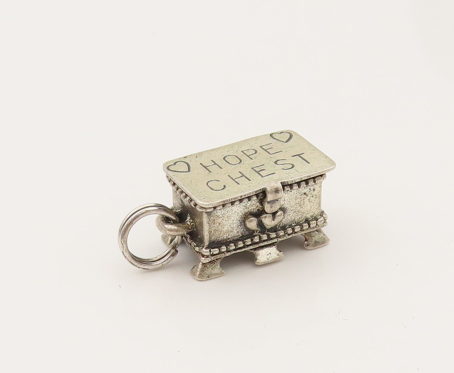 BEAU 925 Sterling Silver Vintage Hope Chest Charm Pendant Opens PT21993