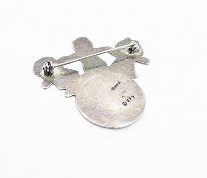 E.F.S. MEXICO 925 Sterling Silver Vintage Children World Unity Brooch Pin BP1843
