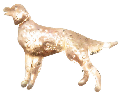 925 Sterling Silver  Vintage Shiny Copper Tone Spotted Dog Brooch Pin  BP5186