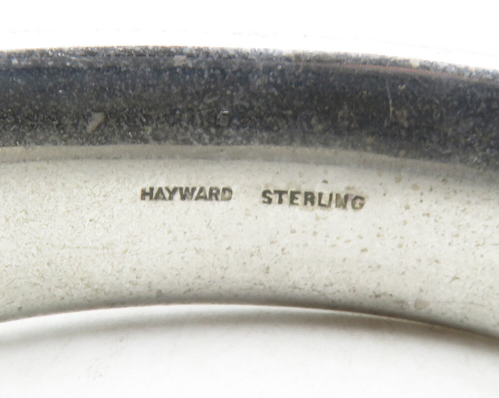 HAYWARD 925 Sterling Silver  Vintage Floral Etched Bangle Bracelet  BT4781