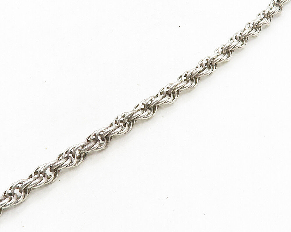 925 Sterling Silver  Vintage Shiny Minimalist Twist Chain Necklace  NE3211