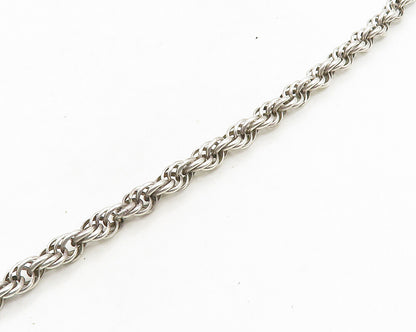 925 Sterling Silver  Vintage Shiny Minimalist Twist Chain Necklace  NE3211