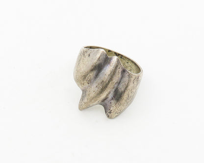 MEXICO 925 Sterling Silver  Vintage Dark Tone Fluted Band Ring Sz 9  RG18718