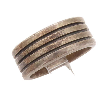 925 Sterling Silver Vintage Ring Minimalist Grooved Rings  Sz 7  RG28346
