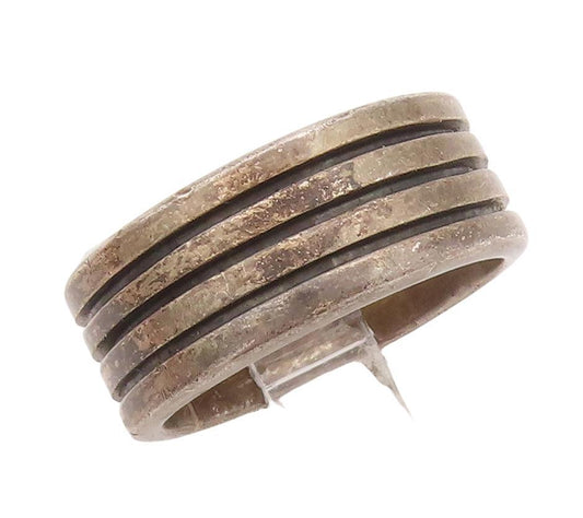 925 Sterling Silver Vintage Ring Minimalist Grooved Rings  Sz 7  RG28346