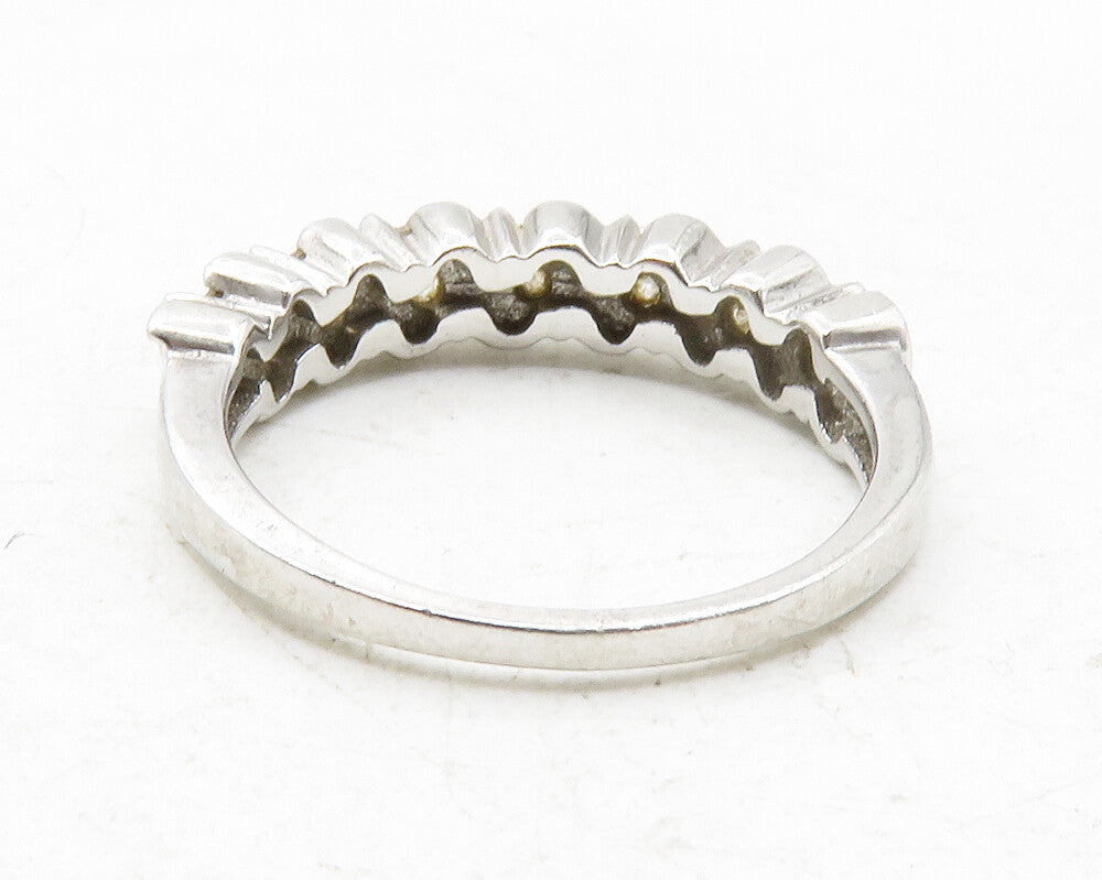 925 Sterling Silver  Shiny Topaz Swirl Design Smooth Band Ring Sz 6  RG12468