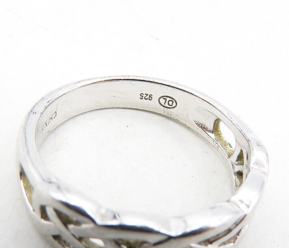 925 Sterling Silver   Shiny Open Celtic Knot Design Band Ring Sz 6  RG9201