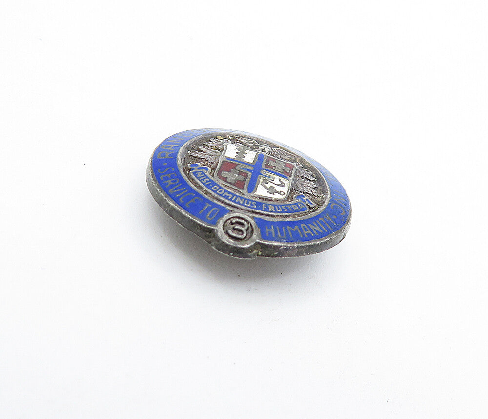 POLLACK CHICAGO 925 Silver  Vintage Enamel Coated Shield Brooch Pin  BP1708