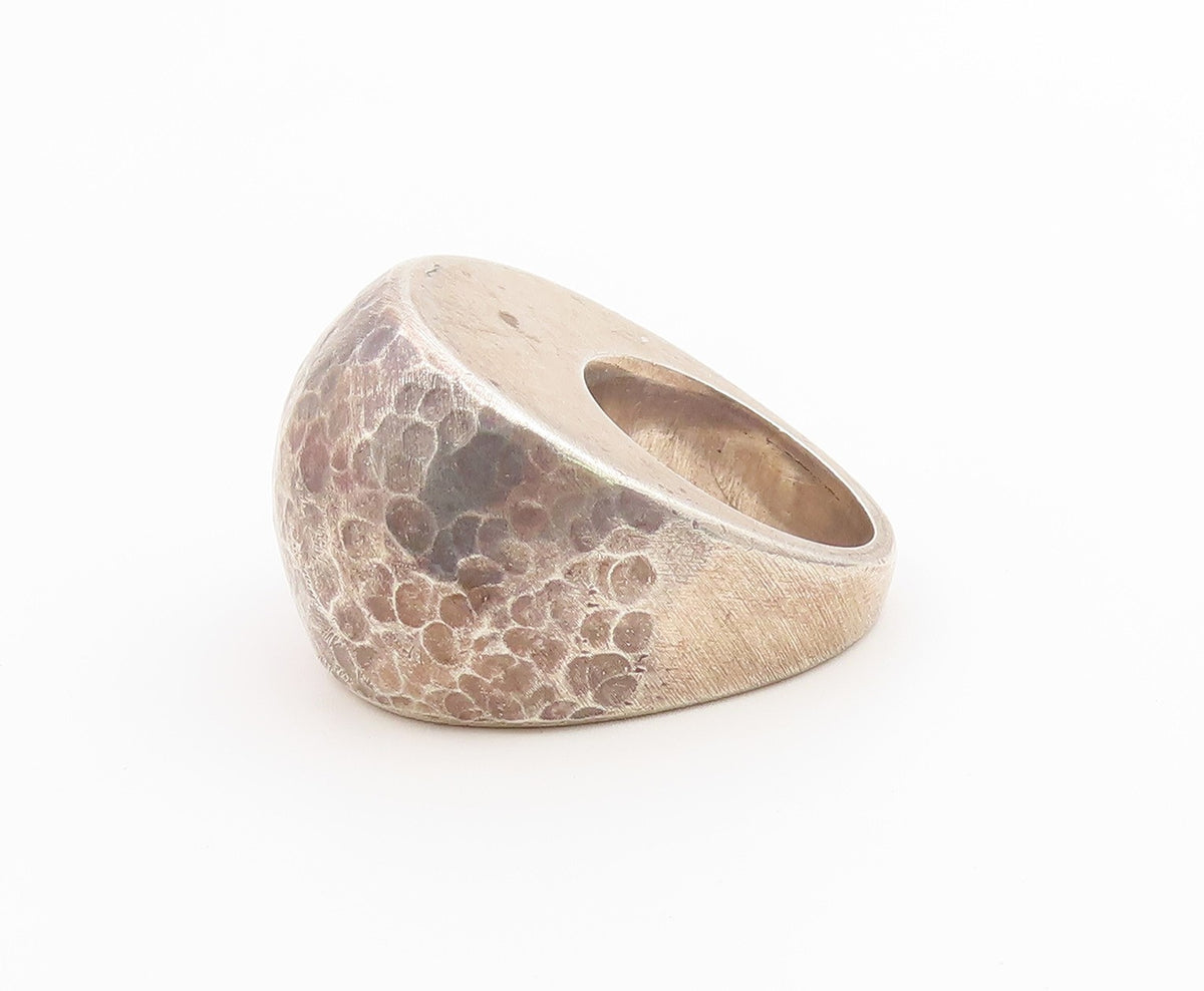 925 Sterling Silver Vintage Ring PAT ARIEAS Solid Hammered Dome  Sz 6  RG36712