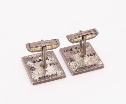 FENWICK & SAILORS 925 Silver  Vintage One Penny Postage Stamp Cufflinks TR3283