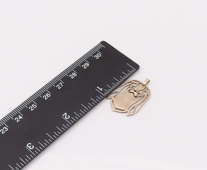925 Sterling Silver  Vintage Happy Dog Outline Cutout Pendant  PT22180