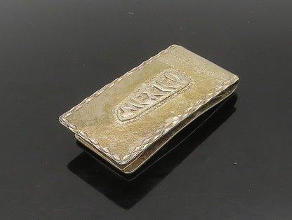 MEXICO 925 Sterling Silver Vintage Shiny Diamond Cut Pattern Money Clip TR3250