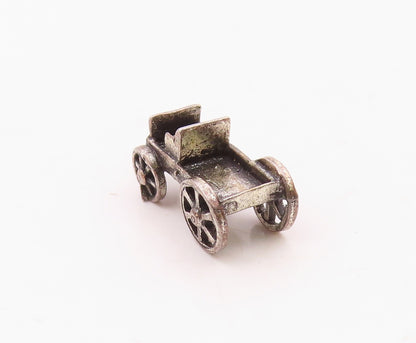 925 Sterling Silver  Vintage Old Fashioned Wagon Car Pendant  PT18232