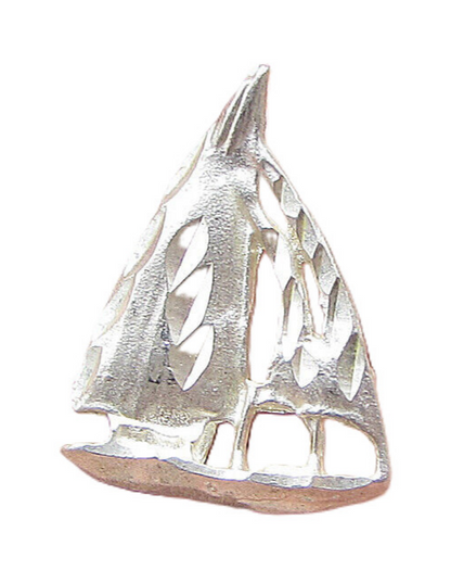 925 Sterling Silver  Vintage Etching Detail Sailing Ship Pendant  PT1340