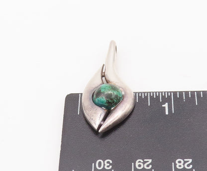 925 Sterling Silver Vintage Pendant ISRAEL Cabochon Gemstone Carved  PT22754